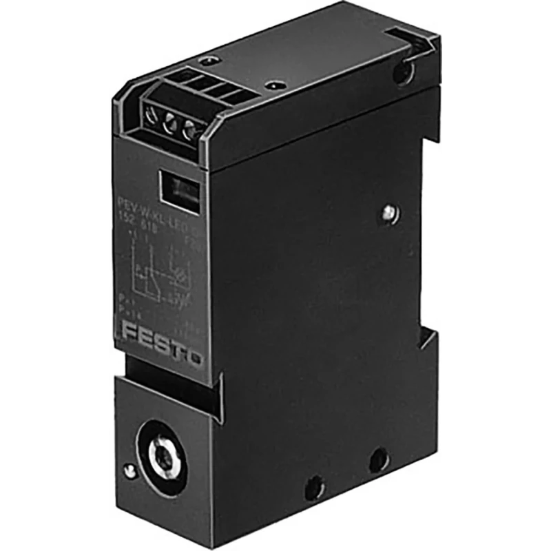 Festo Vacuum Switch, 1 bar to 0 bar, M5 Port, SPDT Contact, Relative Pressure, 10-30V, IP20, LED Indicator VPEV-W-KL-LED-GH