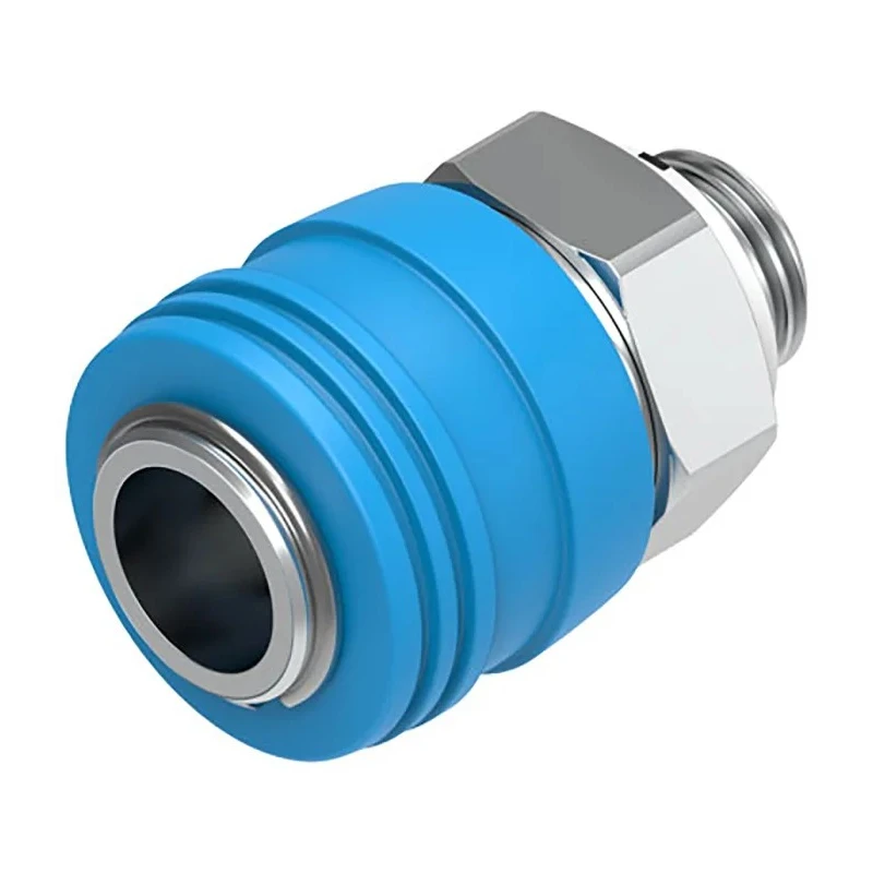 Festo Brass Pneumatic Quick Connect Coupling 1/4 in Male G Thread 8mm Hose Barb Nickel Plated KD4-1/4-A