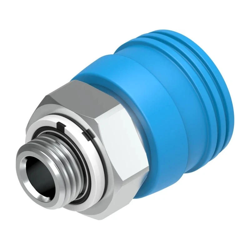 Festo Brass Pneumatic Quick Connect Coupling 1/4 in Male G Thread 8mm Hose Barb Nickel Plated KD4-1/4-A