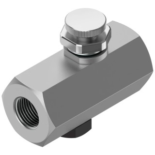 Festo GR Series Flow Controller Flow Valve G 1/4 Threaded, Aluminium Alloy, 2 Bar Max Pressure GR-1/4