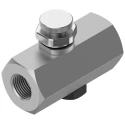 Festo GR Series Flow Controller Flow Valve G 1/4 Threaded, Aluminium Alloy, 2 Bar Max Pressure GR-1/4