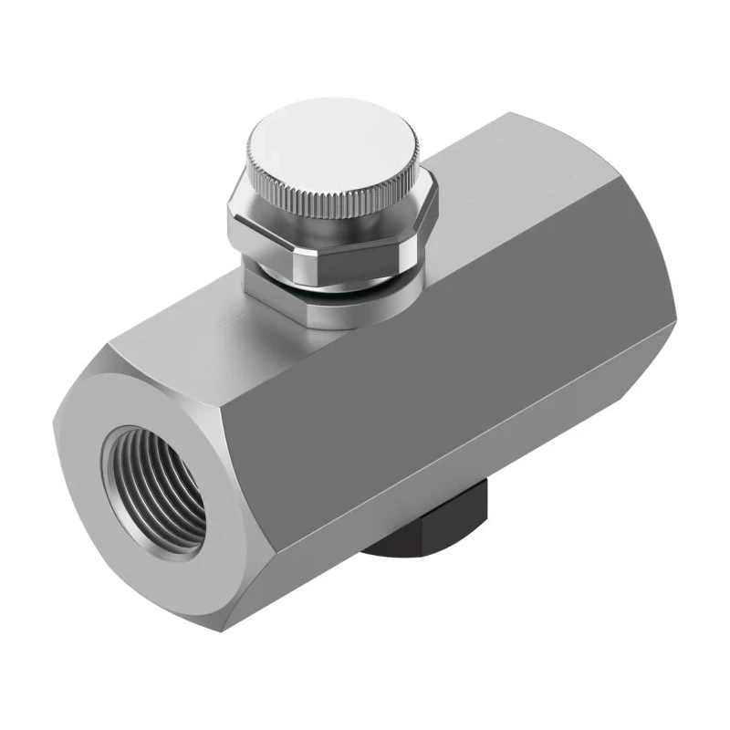 Festo GR Series Flow Controller Flow Valve G 1/4 Threaded, Aluminium Alloy, 2 Bar Max Pressure GR-1/4