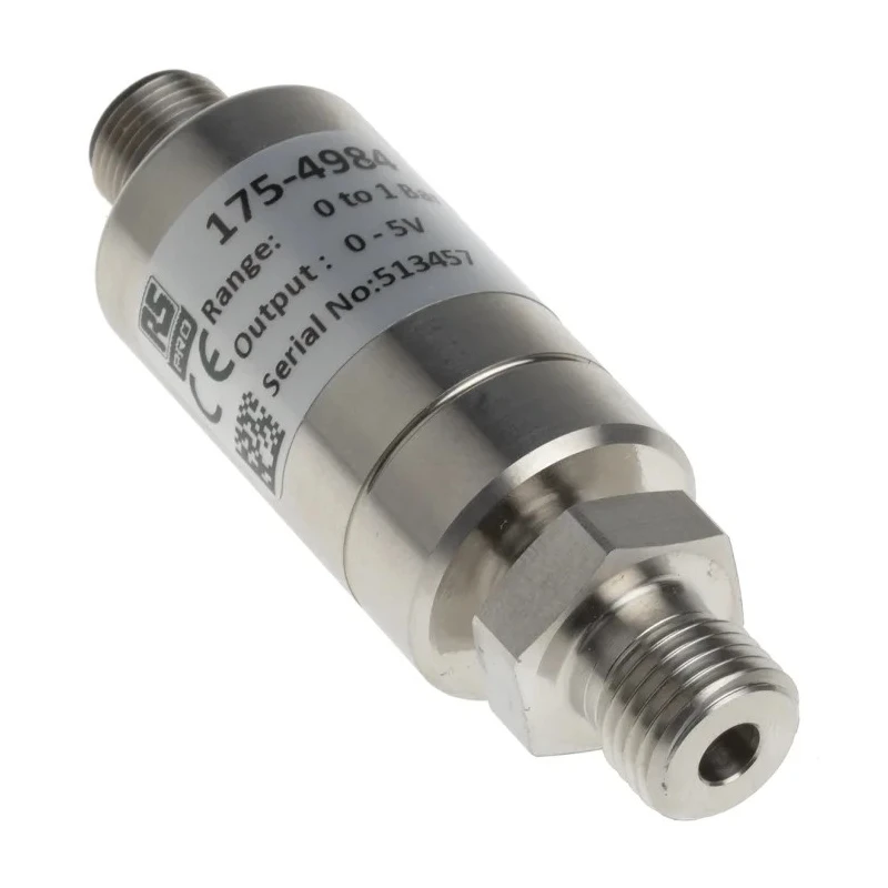 RS PRO Industrial Threaded Pressure Sensor 0-1 bar Relative Reading 0.5 V or 4 to 20 mA Output 9-32V DC IP67 175-4984