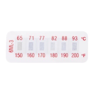 RS PRO Temperature Sensitive Label 65 °C to 93 °C 6 Levels 10 Labels Horizontal Non-Reversible 32mm x 12mm 285-936