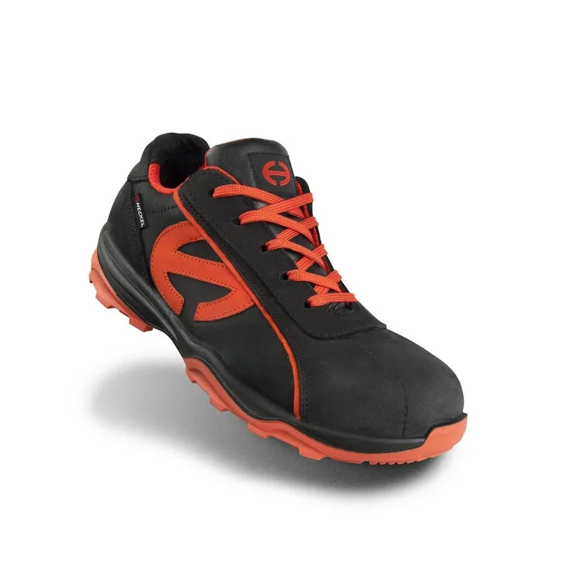 Heckel Men's Black, Red Composite Safety Trainer RUN-R, UK 6.5, EU 40, Composite Toe, Leather Upper, EN ISO 6260340