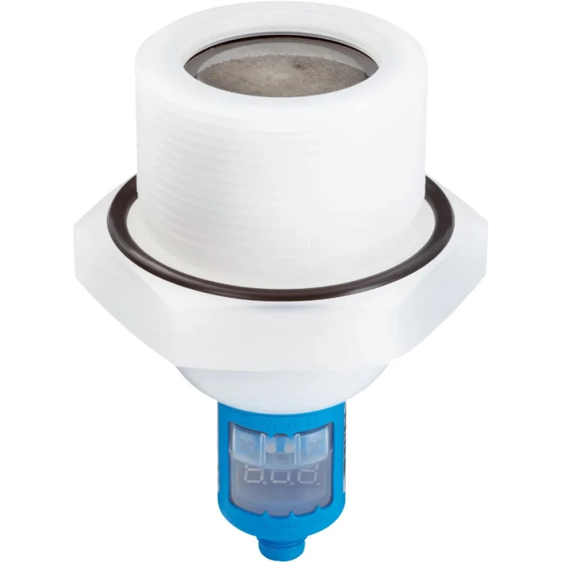 SICK Ultrasonic Level Sensor with Display Screw Mount PVDF PBT TPU Housing Perfluoroelastomer Gasket 30V DC 200mA 6bar UP56