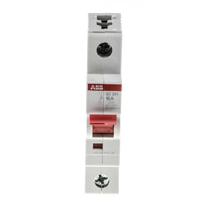 ABB 1-Pole DIN Rail Isolator Switch with Padlock Compatibility IP40 IP20 16A SD201/16 2CDD281101R0016 SD201/16