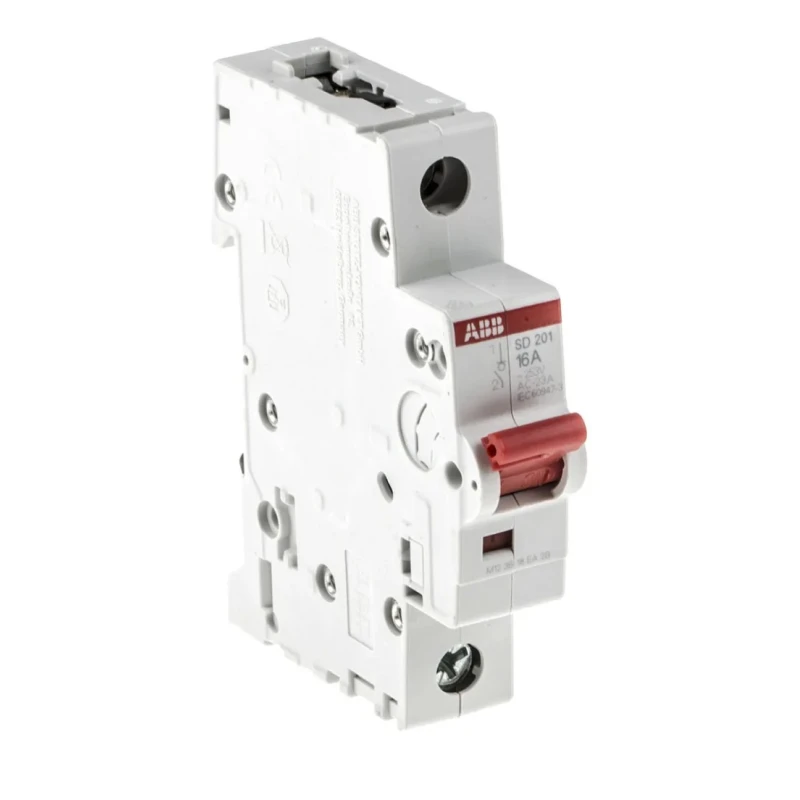 ABB 1-Pole DIN Rail Isolator Switch with Padlock Compatibility IP40 IP20 16A SD201/16 2CDD281101R0016 SD201/16