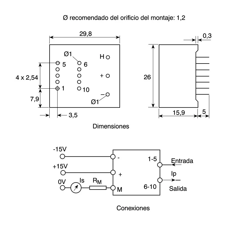 LEM Current Transformer LA25-NP Series 36A 15V PCB Mounting LA25-NP