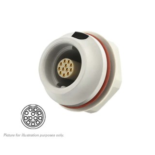 Souriau Sunbank by Eaton Circular Connector, 12 Contacts, Front Mount, Standard Size, Socket, Female, IP68 JMXHH1G12FSUDSU