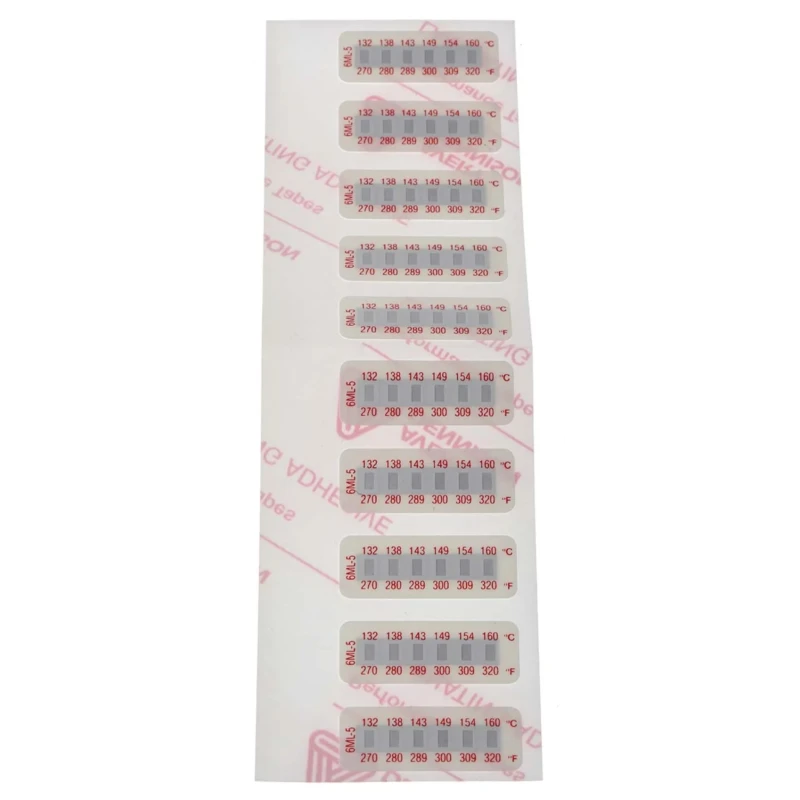 RS PRO Temperature Sensitive Label 135 °C to 160 °C Non-Reversible 6 Levels 10 Labels 32mm x 12mm 285-958