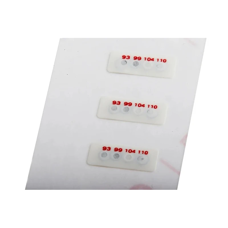 RS PRO Temperature Sensitive Label 93 °C to 110 °C 4 Levels 10 Labels Circular Non-Reversible 11mm x 4mm 286-119