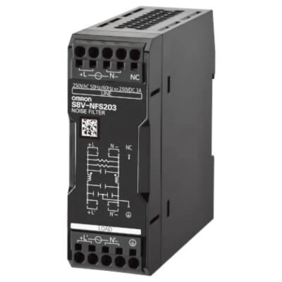 Omron Noise Filter 3A Input Current, DIN Rail Mount for Control Panel, S8V Series S8V-NFS203