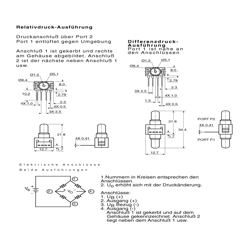 Honeywell 26PC Series Pressure Sensor, Wheatstone Bridge Output, Gauge Reading 0 to 15 psi, 2.5-16V, ±0.25% 26PCCFA6G