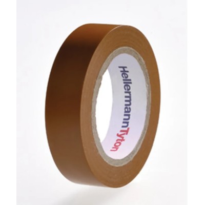 HellermannTyton HelaTape Flex Brown Electrical Tape 15mm x 10m PVC Insulation Tape 710-00107 HTAPE-FLEX15-15x10-PVC-BN