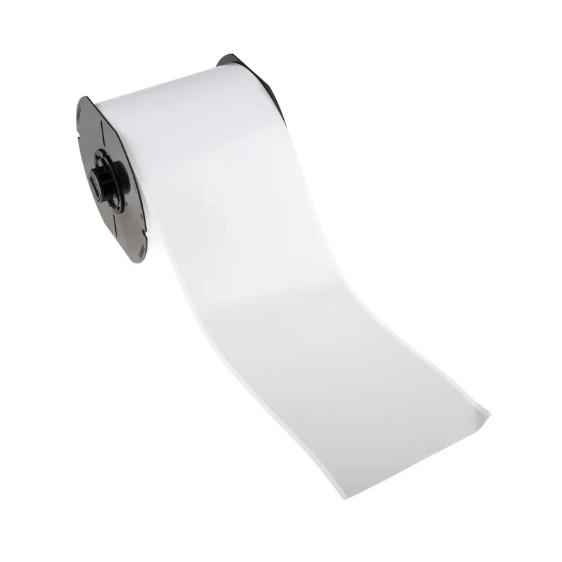 Brady White Label Roll, 101 mm Width, Vinyl Material, Non-Laminated, Compatible with i3300, S3100, BBP30 B30C-4000-7569-WT