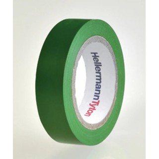 HellermannTyton HelaTape Flex Green Electrical Tape, 15mm x 10m, PVC, Breakdown Voltage 710-00103 HTAPE-FLEX15-15x10-PVC-GN