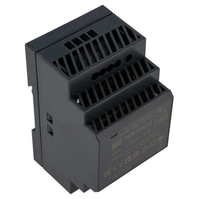 MEAN WELL DDR-60G-12 DC/DC Converter 24V Output, 9-36V DC Input, 12A, 60W, DIN Rail Mount DDR-60G-12