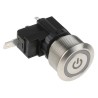 RS PRO Illuminated Push Button Switch, Latching, Panel Mount, 25.2 mm Cutout, SPST, White LED, IP67, 250 V ac 175-8166