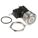 RS PRO Illuminated Push Button Switch, Latching, Panel Mount, 25.2 mm Cutout, SPST, White LED, IP67, 250 V ac 175-8166