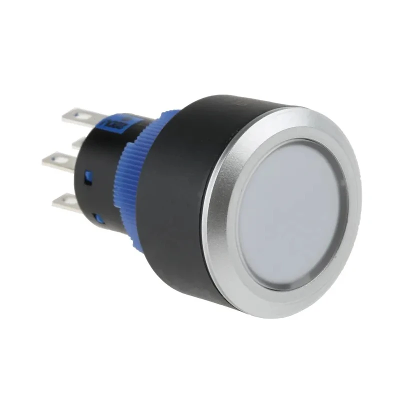 RS PRO Illuminated Momentary Push Button Switch Panel Mount DPDT Green LED IP65 22.2 mm Cutout 250 V 3, 5A 175-8324