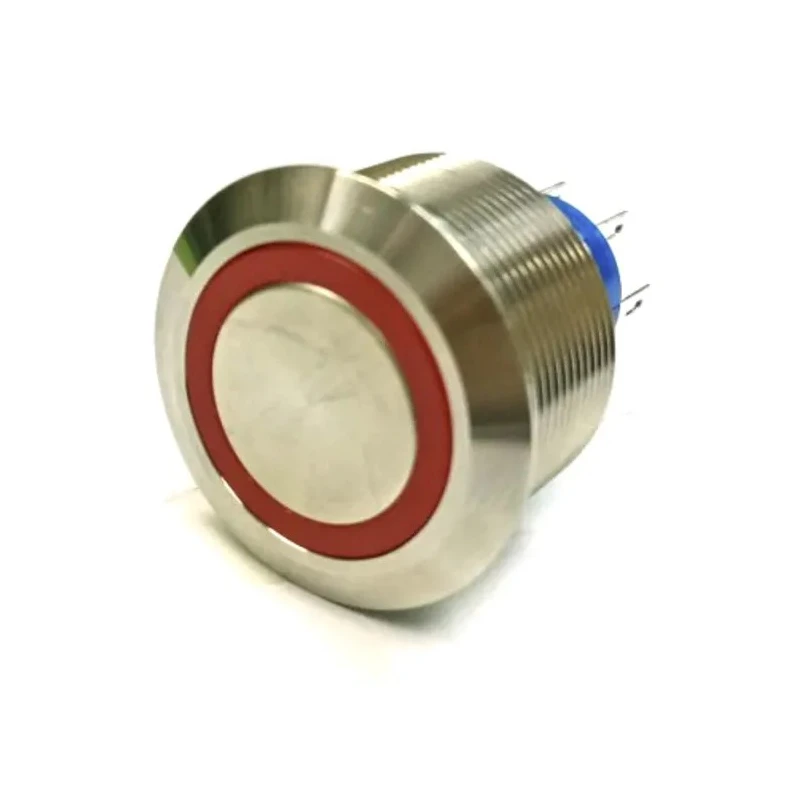 RS PRO Illuminated Push Button Switch, Momentary, Panel Mount, 25.2 mm Cutout, SPDT, Red LED, IP67, 250V AC 175-8330