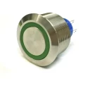 RS PRO Illuminated Push Button Switch Momentary Panel Mount SPDT Green LED 25.2 mm Cutout IP67 250 V AC 175-8344