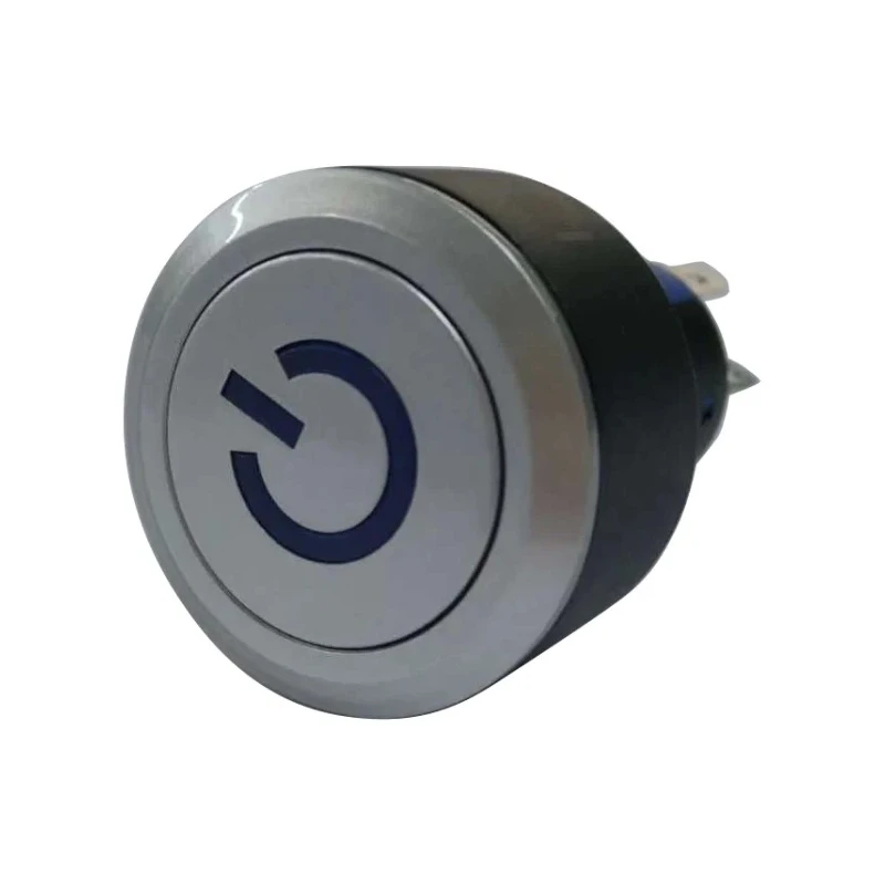 RS PRO Illuminated Push Button Switch Momentary Panel Mount SPDT Blue LED 22.2 mm Cutout IP65 250 V AC 175-8412