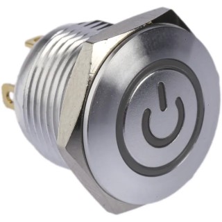 RS PRO Illuminated Momentary Push Button Switch, Panel Mount, 16 mm Cutout, SPST, Green LED, IP67, 36 V dc 175-8484