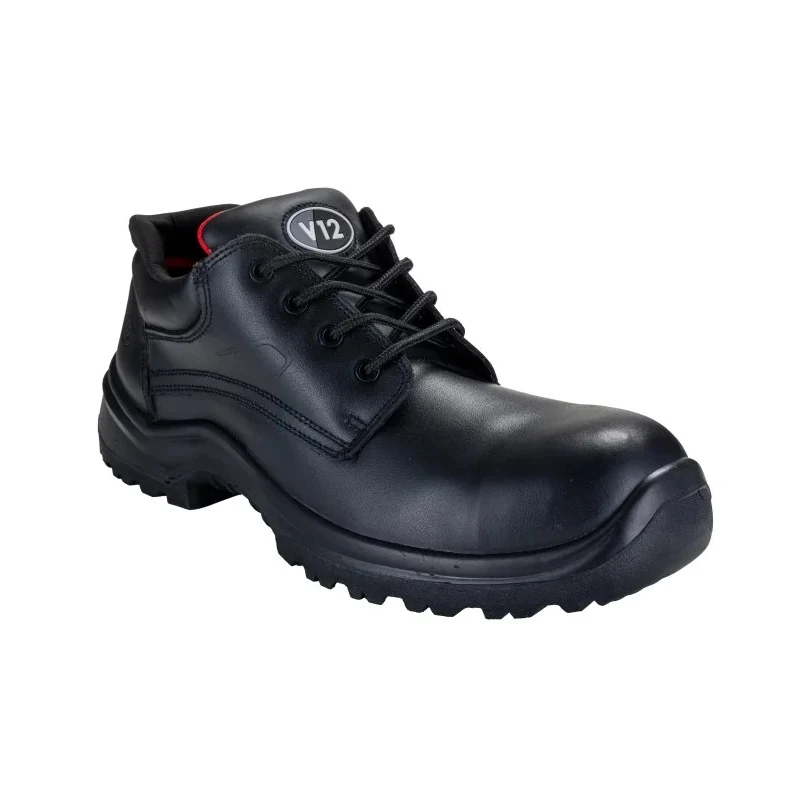 V12 Footwear Oxen Black Composite Safety Shoes UK Size 12 EU 47 Lace Up, EN ISO 20345:2011 S3 SRC V6411.01/12