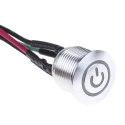 RS PRO Illuminated Momentary Push Button Switch Panel Mount 16 mm Cutout SPST Blue LED IP67 36 V dc 175-8727