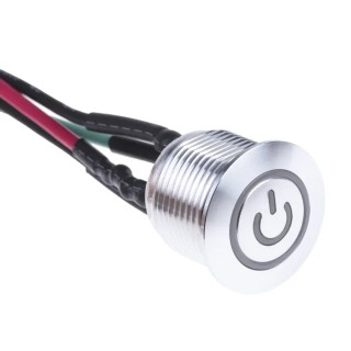 RS PRO Illuminated Momentary Push Button Switch Panel Mount 16 mm Cutout SPST Blue LED IP67 36 V dc 175-8727
