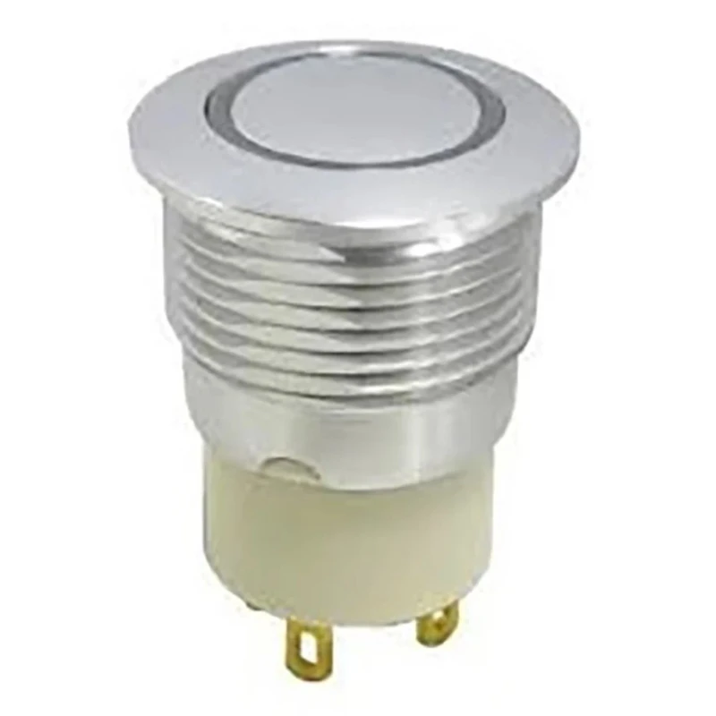 RS PRO Illuminated Latching Push Button Switch, Panel Mount, 16 mm Cutout, SPST, White LED, IP67, 36 V DC 175-9168