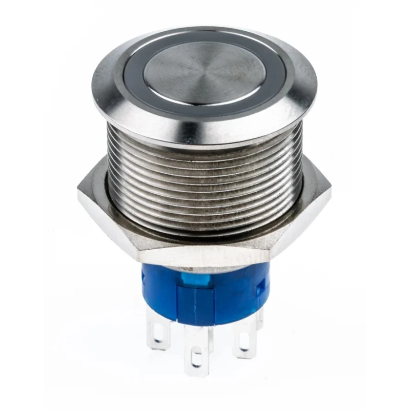 RS PRO Illuminated Momentary Push Button Switch, Panel Mount, 22.2 mm Cutout, DPDT, Red LED, IP67, 250 V AC 175-9234