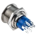 RS PRO Illuminated Momentary Push Button Switch, Panel Mount, 22.2 mm Cutout, DPDT, Red LED, IP67, 250 V AC 175-9234