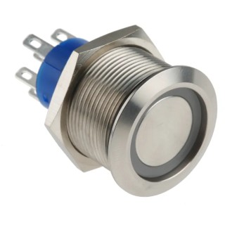 RS PRO Illuminated Momentary Push Button Switch Panel Mount DPDT Red LED IP67 250V 3,5A 175-9239