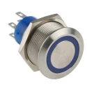 RS PRO Illuminated Push Button Switch Latching DPDT Panel Mount 22.2 mm Cutout Blue LED IP67 250V AC 175-9240