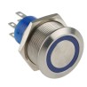 RS PRO Illuminated Push Button Switch Latching DPDT Panel Mount 22.2 mm Cutout Blue LED IP67 250V AC 175-9240