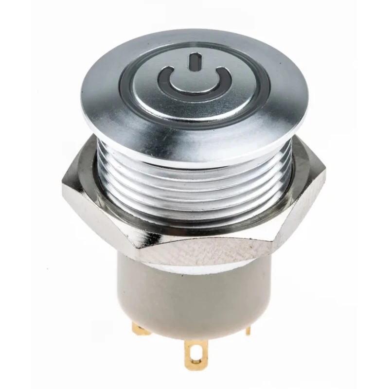 RS PRO Illuminated Push Button Switch Latching Panel Mount SPST 16 mm Cutout Green LED IP67 36 V dc 175-9296
