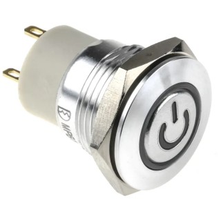 RS PRO Illuminated Latching Push Button Switch, Panel Mount, 16 mm Cutout, SPST, Green LED, IP67, 36 V dc 175-9308