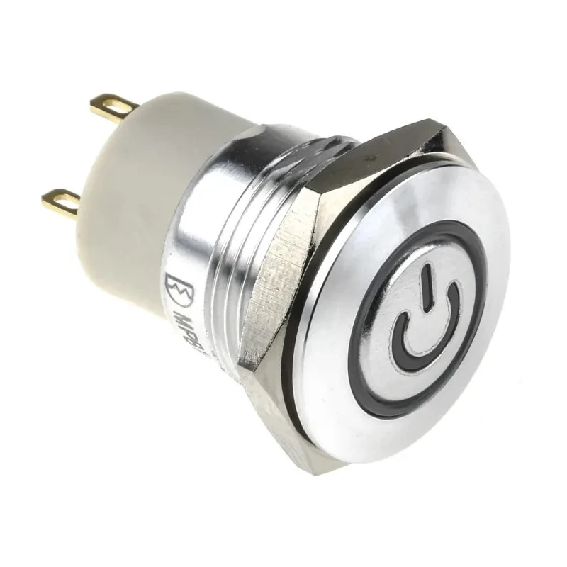 RS PRO Illuminated Latching Push Button Switch, Panel Mount, 16 mm Cutout, SPST, Green LED, IP67, 36 V dc 175-9308