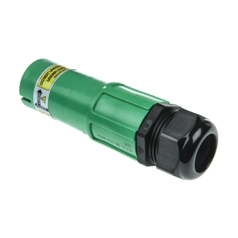 ITT Cannon Veam Powerlock IP67 Green Cable Mount 1P Straight Industrial Power Connector 400A 1kV NLS-E-GN-S120-M40A