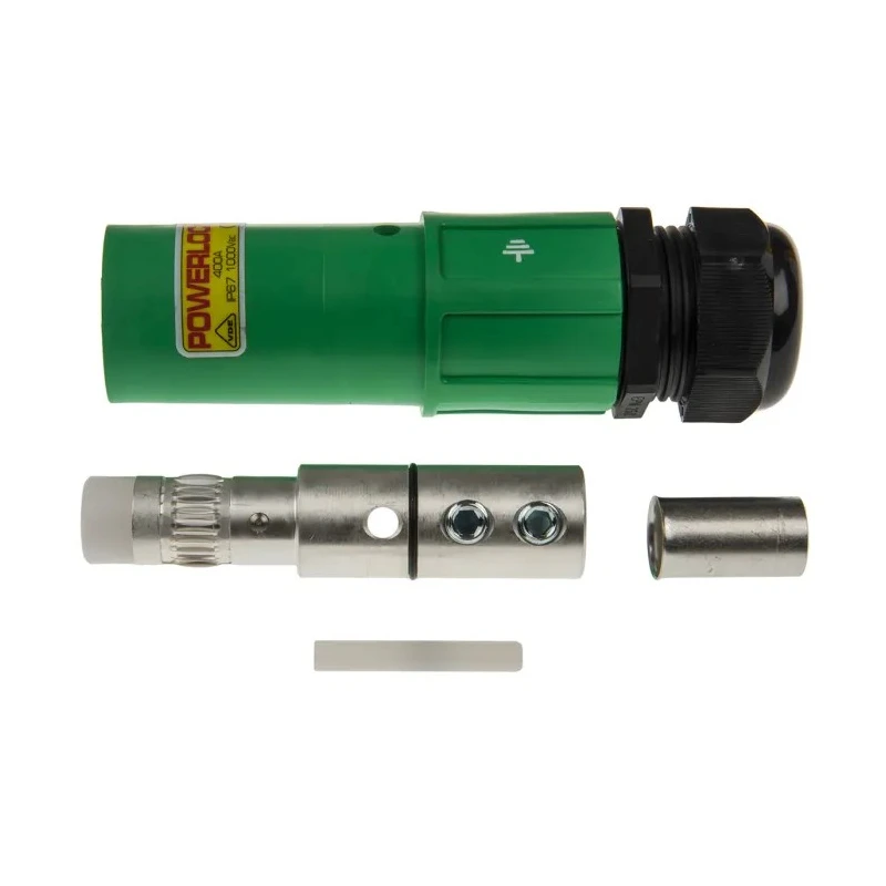 ITT Cannon Veam Powerlock IP67 Green Cable Mount 1P Straight Industrial Power Connector 400A 1kV NLS-E-GN-S120-M40A