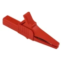 Staubli Red Crocodile Clip Brass Contact 32A Insulated Nylon, Wide Jaw Opening 20mm 66.9755-22
