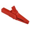 Staubli Red Crocodile Clip Brass Contact 32A Insulated Nylon, Wide Jaw Opening 20mm 66.9755-22