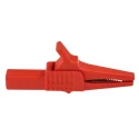 Staubli Red Crocodile Clip Brass Contact 32A Insulated Nylon, Wide Jaw Opening 20mm 66.9755-22