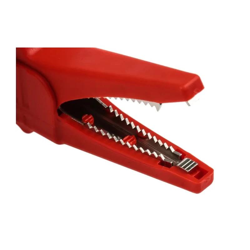 Staubli Red Crocodile Clip Brass Contact 32A Insulated Nylon, Wide Jaw Opening 20mm 66.9755-22