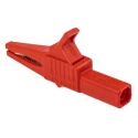Staubli Red Crocodile Clip Brass Contact 32A Insulated Nylon, Wide Jaw Opening 20mm 66.9755-22