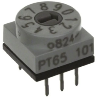 Hartmann Rotary Coded DIP Switch PT65102, Slotted Head, Flux Sealed, Gold Plated Contacts, 150mA @ 24Vdc, Germany