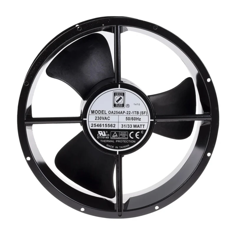 RS PRO AC Axial Fan 230V AC 33W 934.4 m³/h 140mA Max IP55 254mm Frame IP55